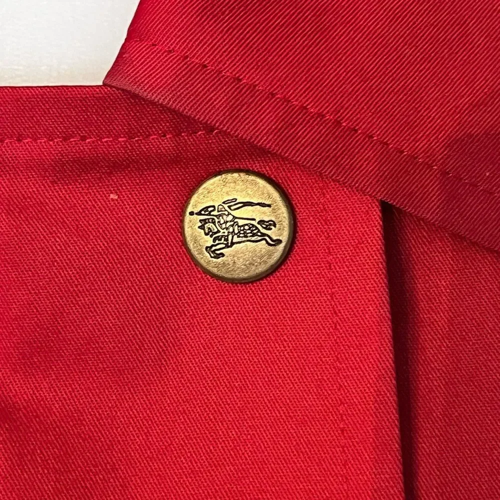Burberry's of London Vintage Red Trench Coat Nova Check Cuffs Medium - Spring - Picture 7 of 12